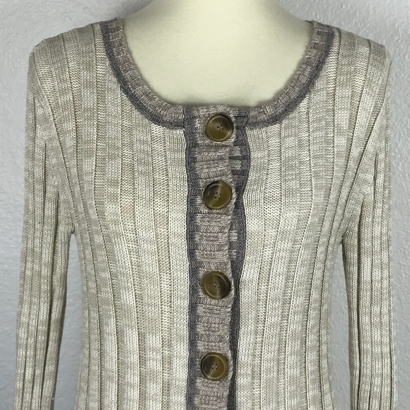Free People Striped Hem Cardigan Sweater SW116 - Picture 2 of 7